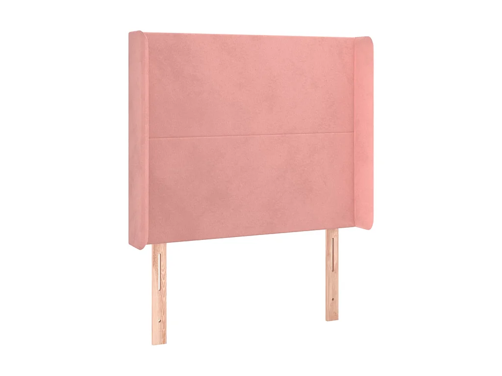 Tête de lit avec oreilles Rose 93x16x118/128 cm Velours POI34934 BonneVie Meuble