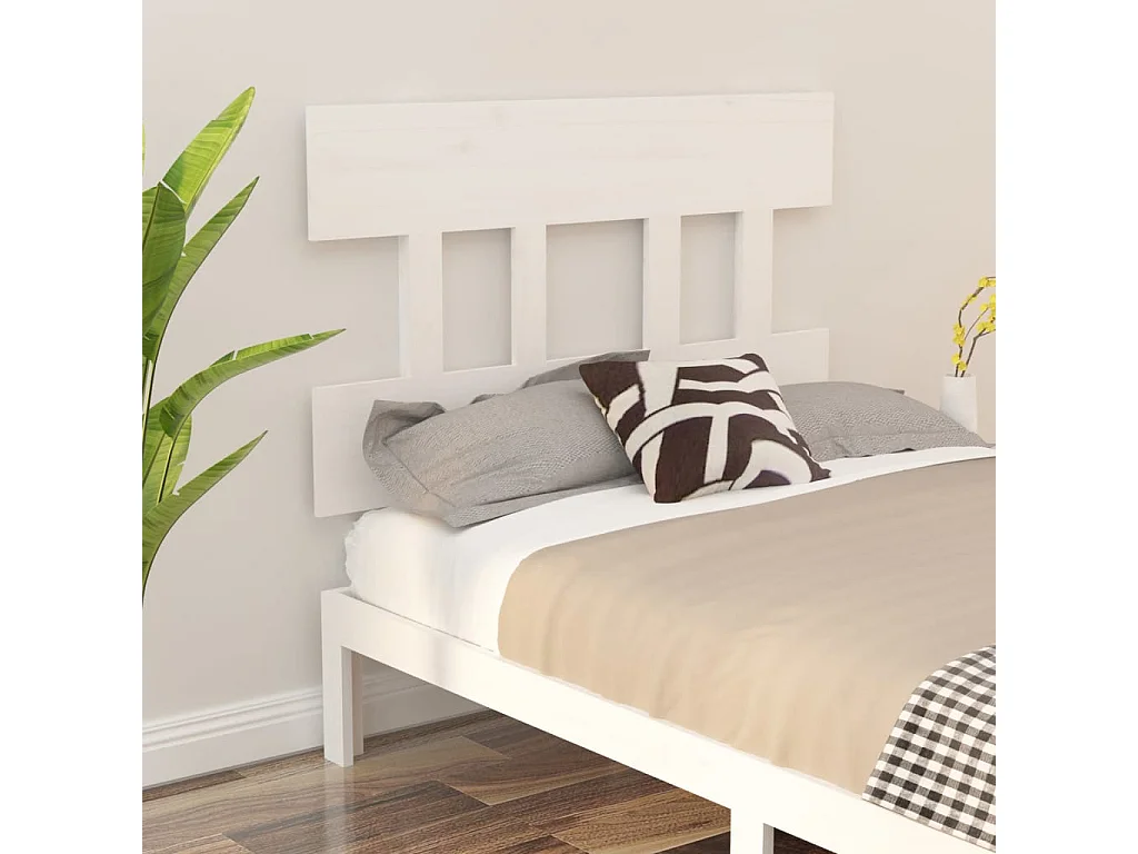 Tête de lit Blanc 103,5x3x81 cm Bois massif de pin POI39062 BonneVie Meuble