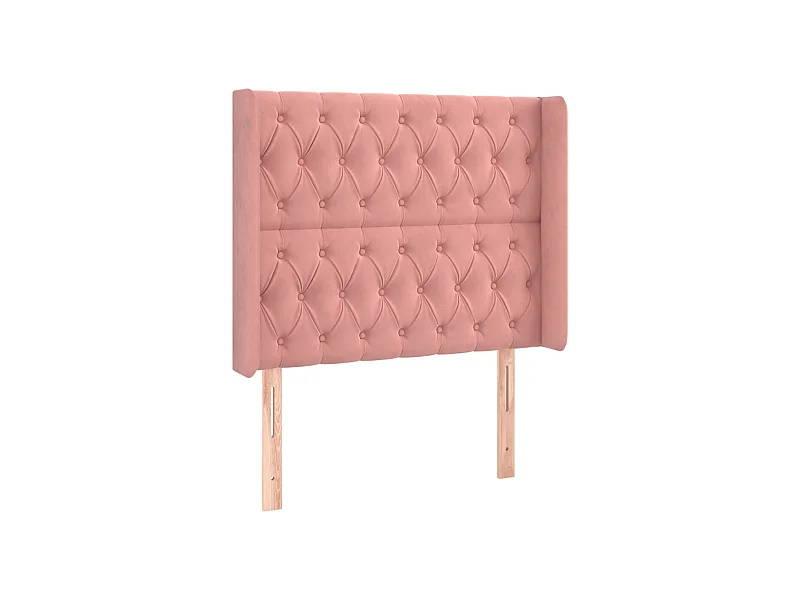 Kopfteil,Bettkopfteil mit Ohren Rosa 93x16x118/128 cm Samt -gkd993570