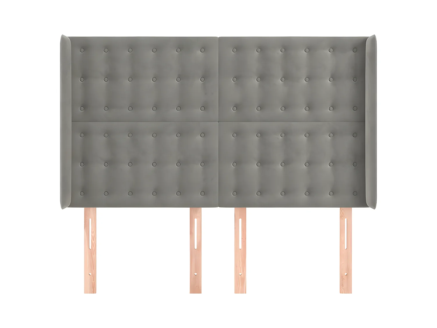 Tête de lit avec oreilles Gris clair 147x16x118/128 cm Velours POI49513 BonneVie Meuble