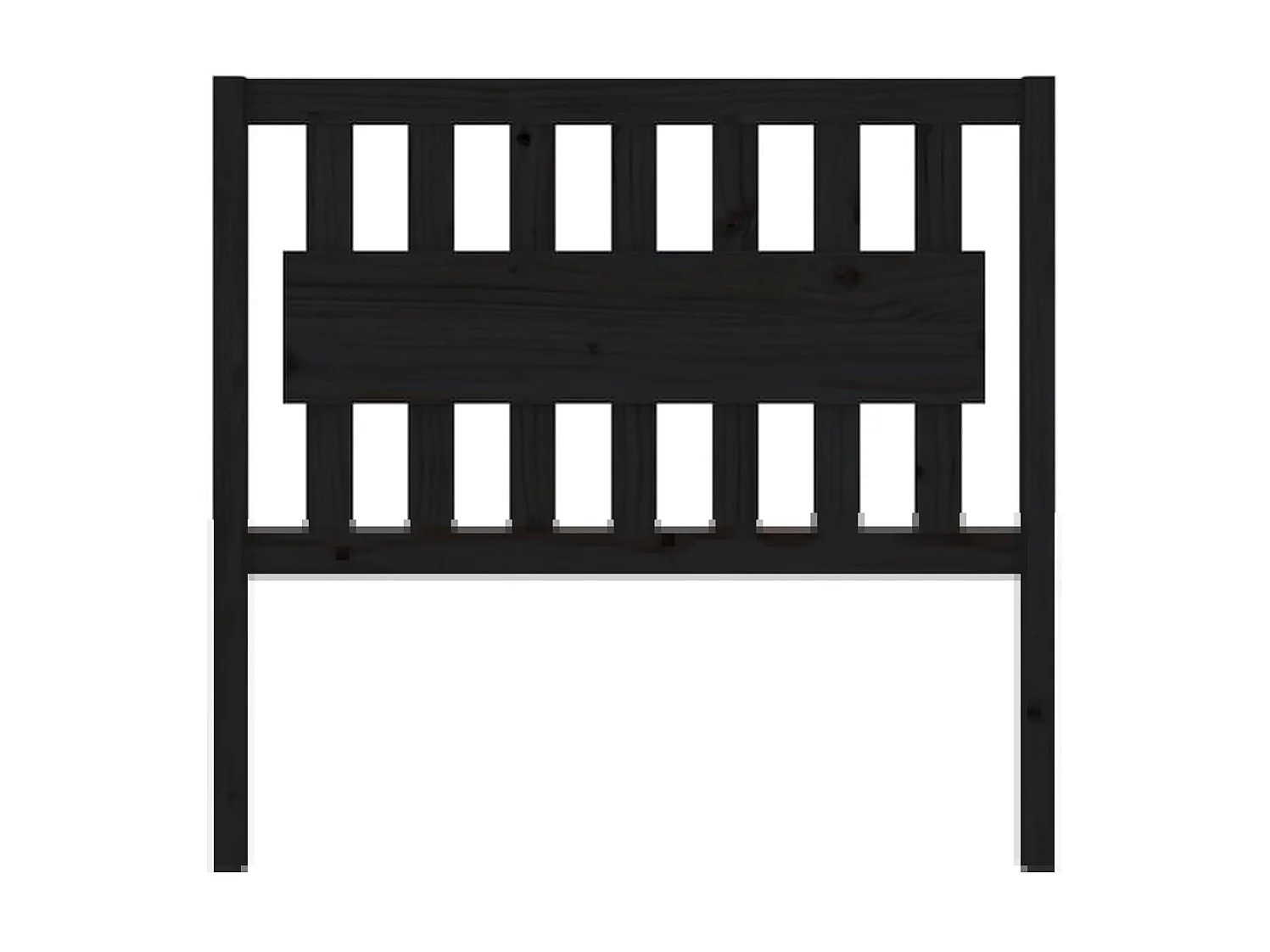 Tête de lit Noir 105,5x4x100 cm Bois massif de pin POI24234 BonneVie Meuble