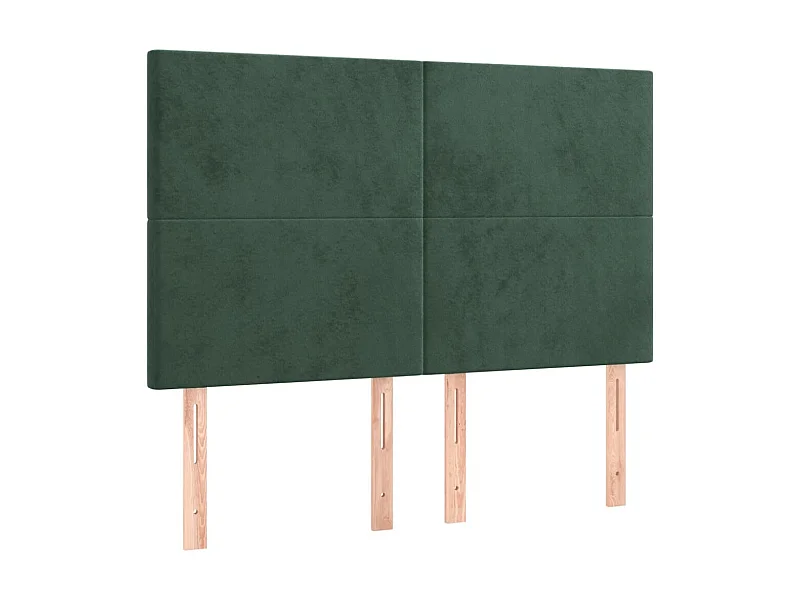 Têtes de lit 4 pcs Vert foncé 72x5x78/88 cm Velours POI80331 BonneVie Meuble