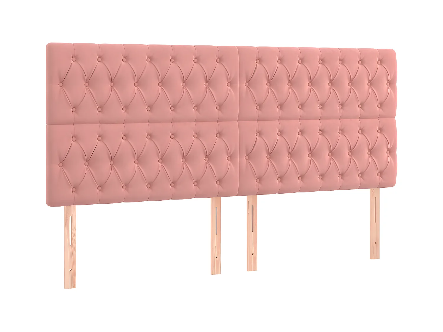 4 pcs Têtes de lit Rose 90x7x78/88 cm Velours PLO40352 BonneVie Meuble