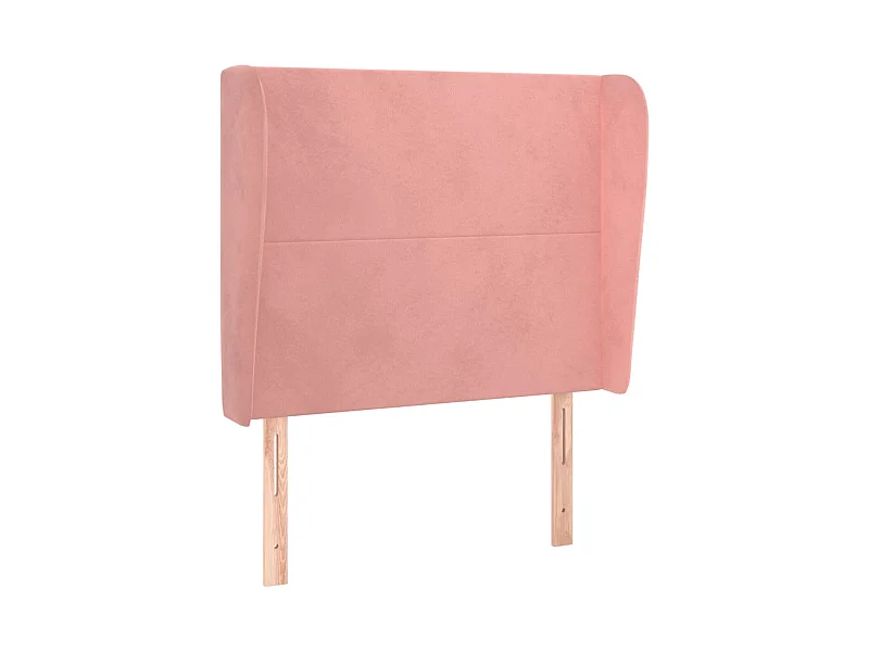 Hoofdbord met randen 103x23x118/128 cm fluweel roze NL462678