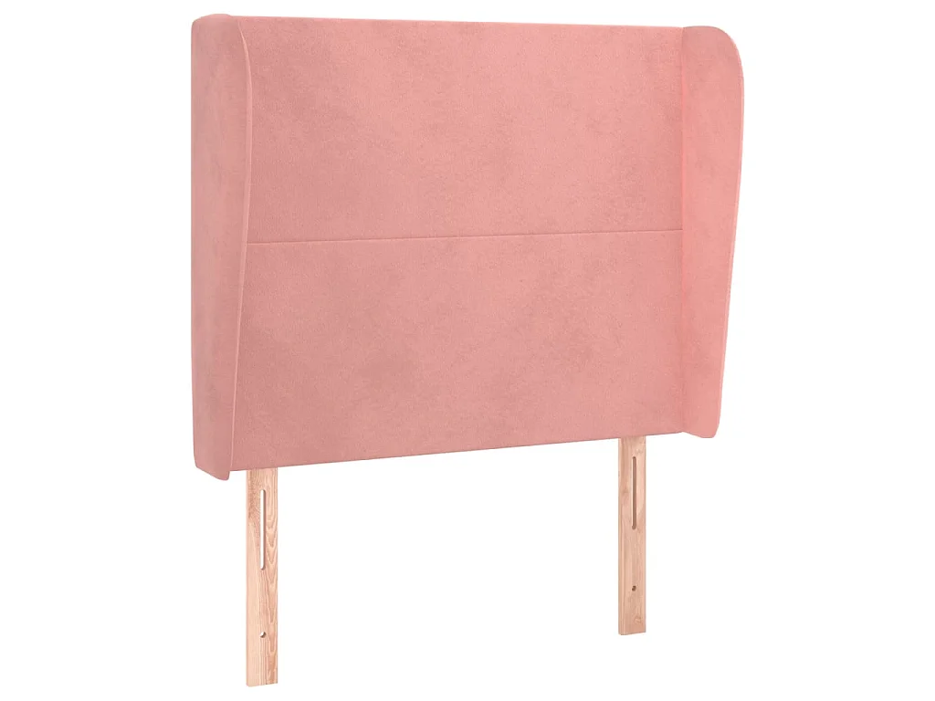 Hoofdbord met randen 103x23x118/128 cm fluweel roze NL462678