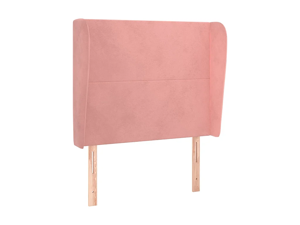 Testiera | Testata del letto ad Orecchio Rosa 103x23x118/128 cm in Velluto
