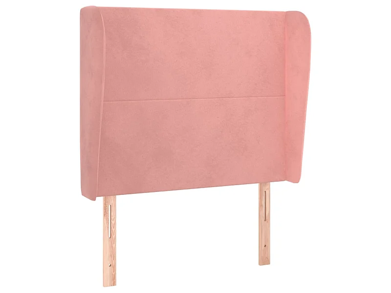 Tête de lit avec oreilles Rose 103x23x118/128 cm Velours POI73455 BonneVie Meuble