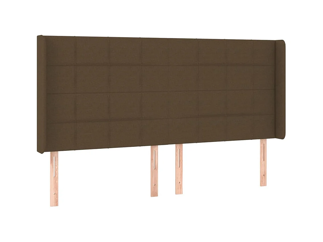 Tête de lit avec oreilles Marron foncé 203x16x118,128 cm Tissu PEWV18973 BonneVie Meuble