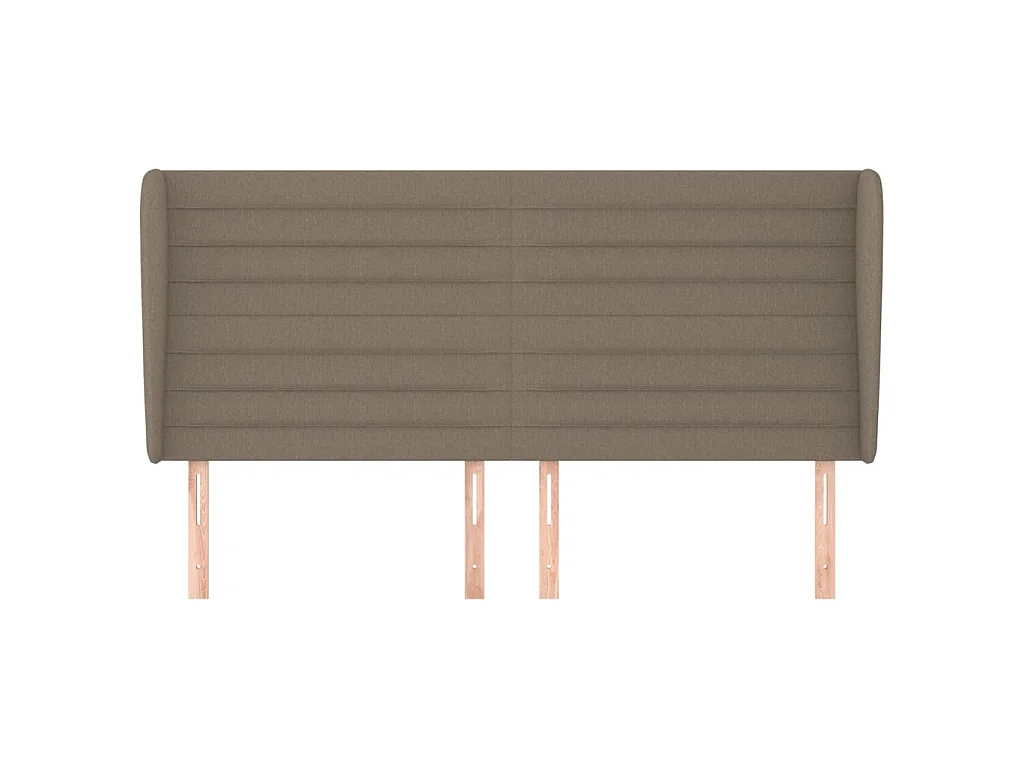 Tête de lit avec oreilles Taupe 163x23x118/128 cm Tissu POI50134 BonneVie Meuble