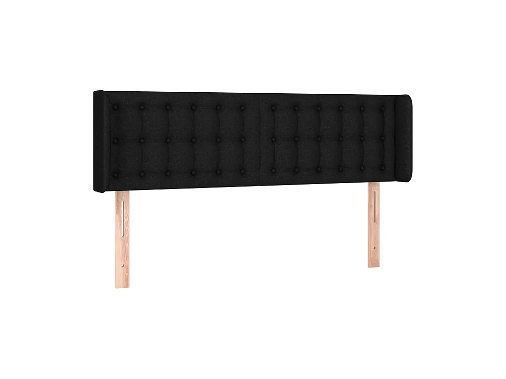 Tête de lit avec oreilles Noir 147x16x78,88 cm Tissu LKC83692 BonneVie Meuble