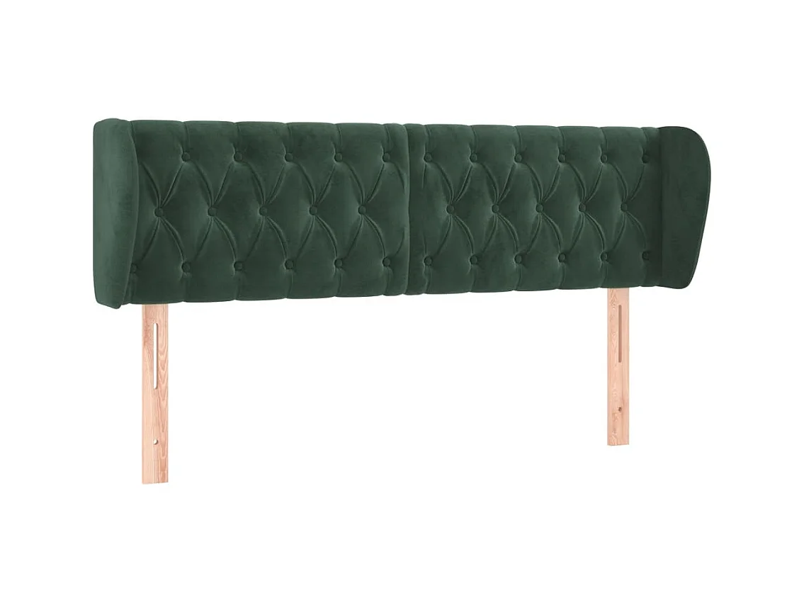 Testiera | Testata del letto ad Orecchio Verde Scuro 147x23x78/88 cm in Velluto
