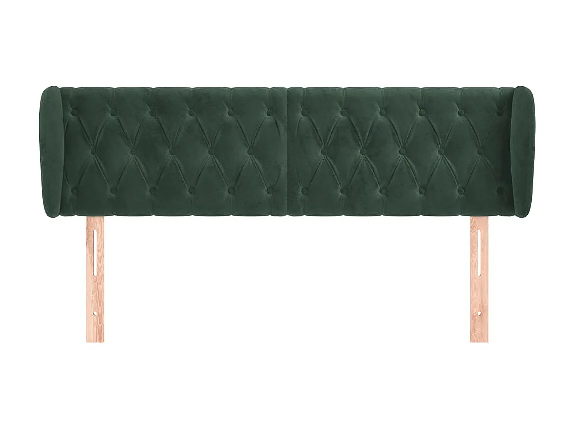 Cabecero de terciopelo verde oscuro 147x23x78/88 cm ES18104