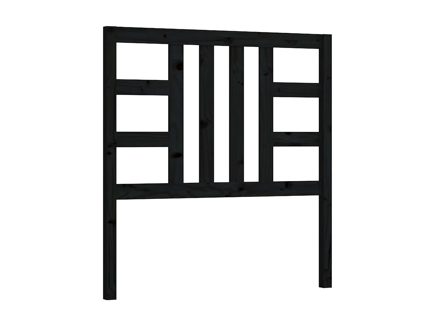 Cabeceira de cama 96x4x100 cm pinho maciço preto PT777282