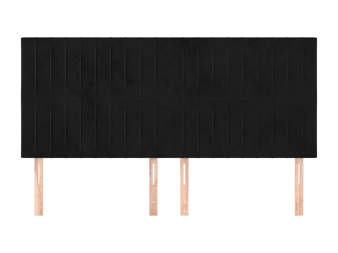 Têtes de lit 4 pcs Noir 90x5x78/88 cm Velours POI95157 BonneVie Meuble