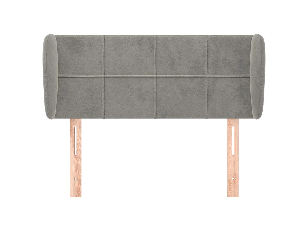 Kopfteil,Bettkopfteil mit Ohren Hellgrau 93x23x78/88 cm Samt -gkd24218