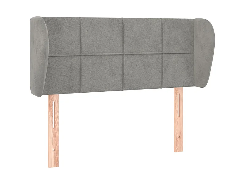 Tête de lit avec oreilles Gris clair 93x23x78/88 cm Velours POI13423 BonneVie Meuble