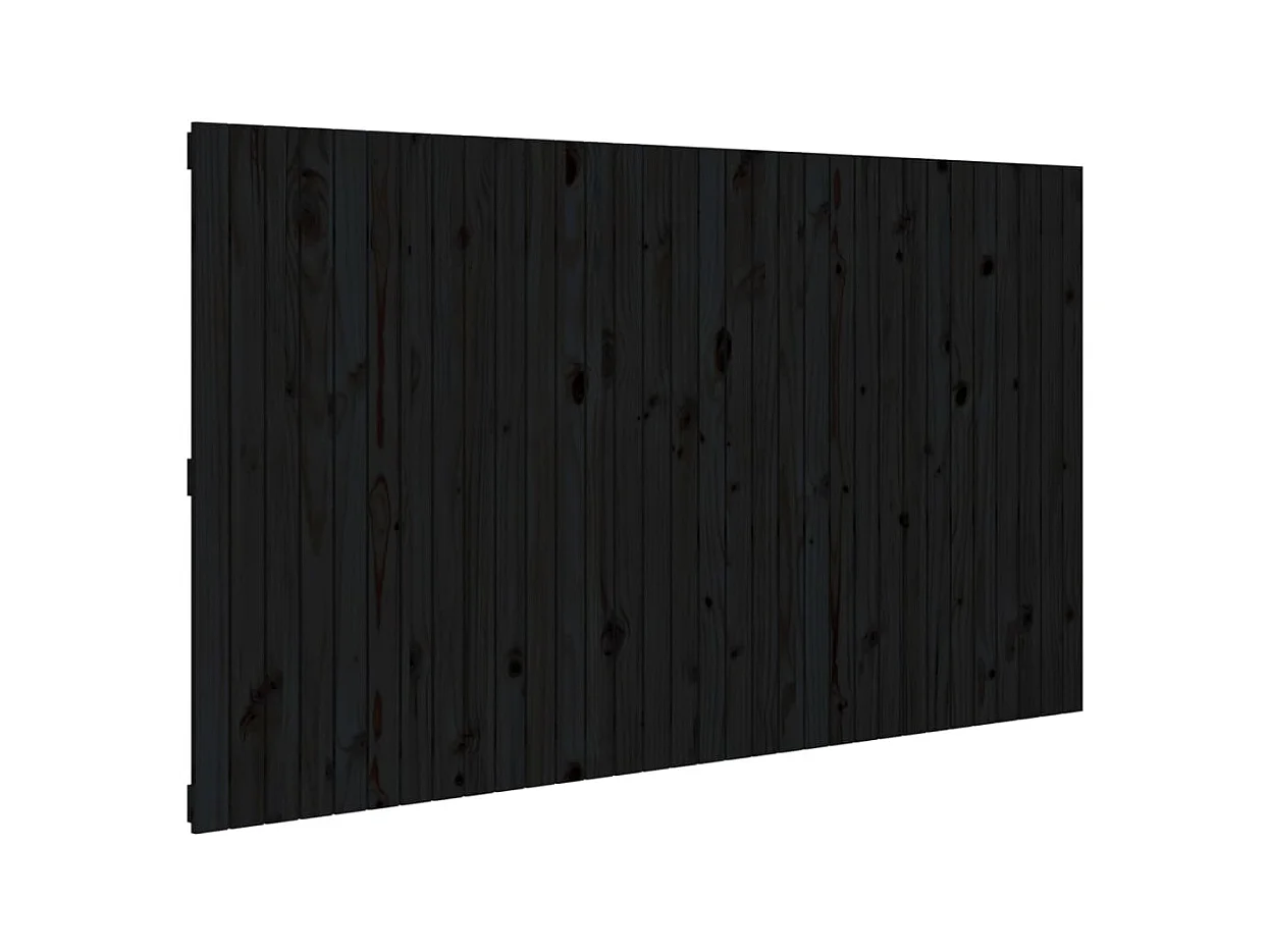 Tête de lit murale Noir 204x3x110 cm Bois massif de pin POI33200 BonneVie Meuble
