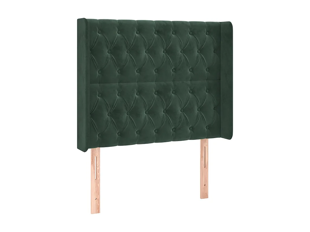 Tête de lit avec oreilles Vert foncé 93x16x118,128 cm Velours LKC53483 BonneVie Meuble