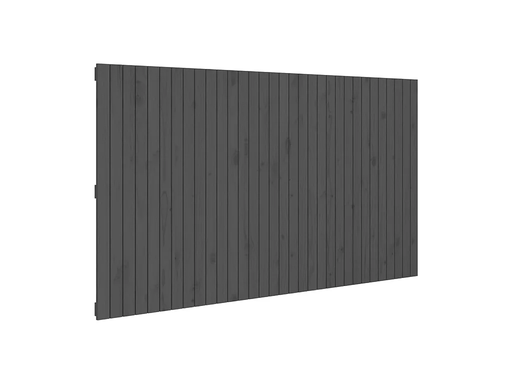 Testiera | Testata del letto da Parete Grigia 204x3x110cm in Legno Massello di Pino
