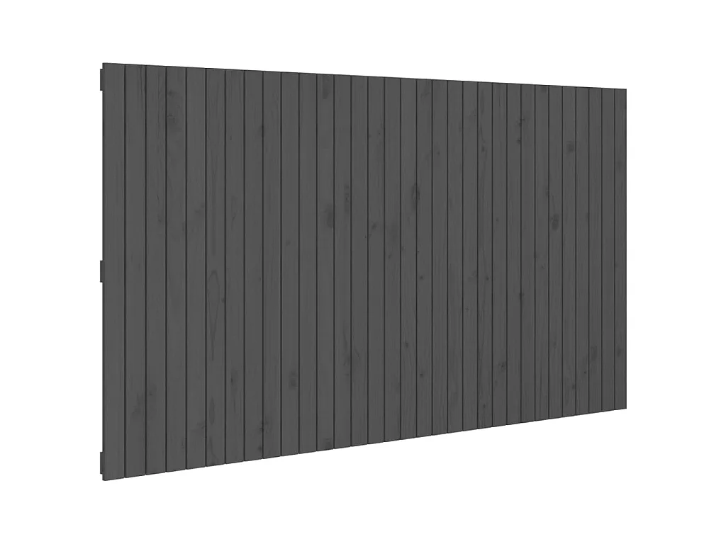 Tête de lit murale Gris 204x3x110 cm Bois massif de pin POI14299 BonneVie Meuble