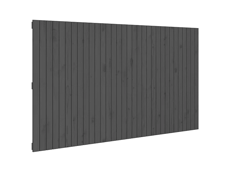 Tête de lit murale Gris 204x3x110 cm Bois massif de pin POI14299 BonneVie Meuble