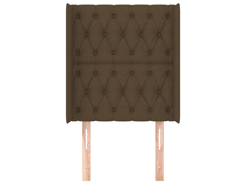 Tête de lit avec oreilles Marron foncé 83x16x118/128 cm Tissu POI12081 BonneVie Meuble