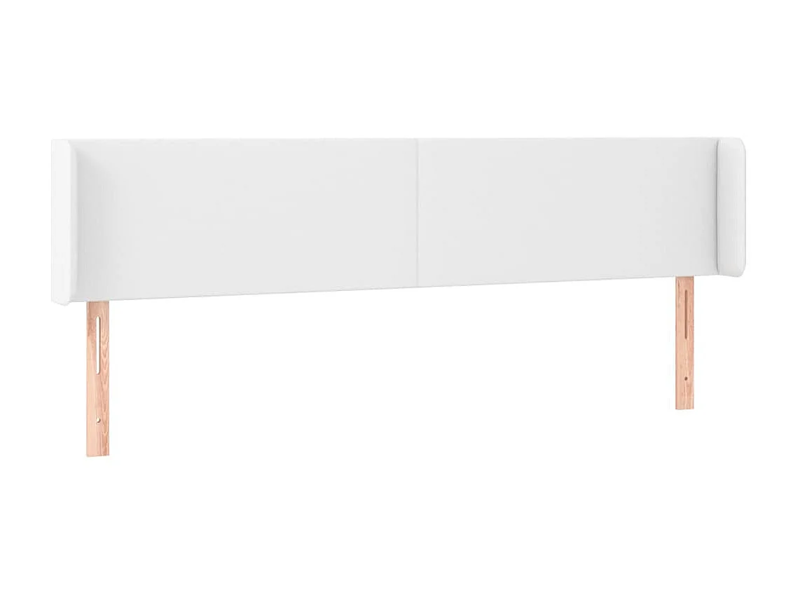 Cabeceira de cama c/ LED couro artificial 203x16x78/88cm branco PT591754