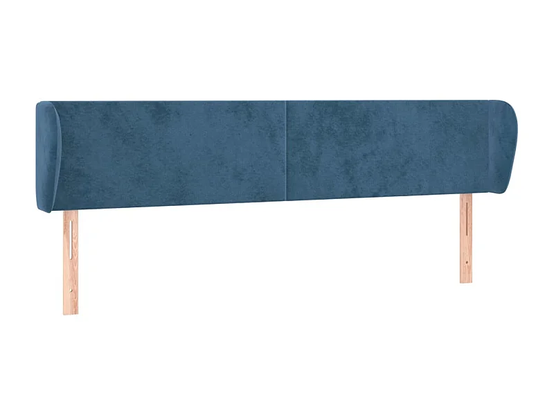 Tête de lit avec oreilles Bleu foncé 163x23x78/88 cm Velours POI51293 BonneVie Meuble