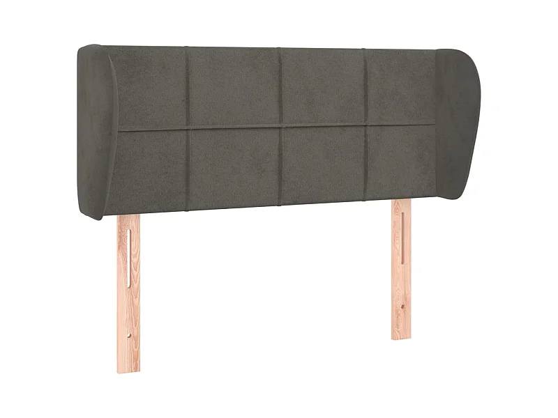 Tête de lit avec oreilles Gris foncé 93x23x78/88 cm Velours POI26990 BonneVie Meuble