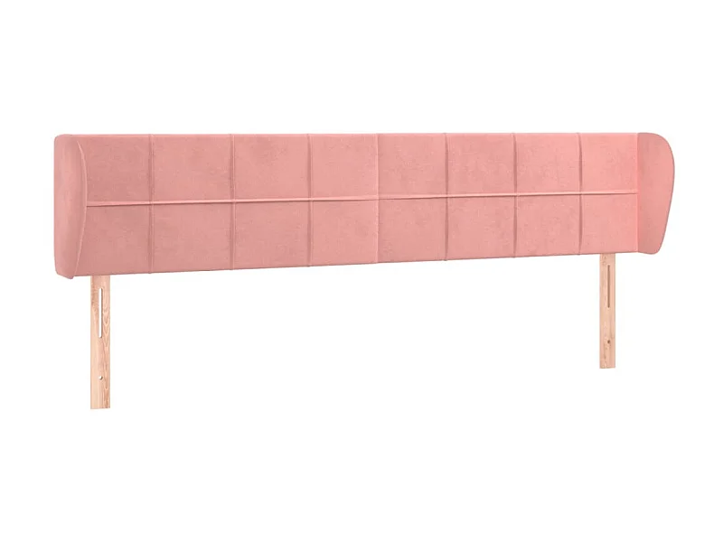 Tête de lit avec oreilles Rose 203x23x78/88 cm Velours POI88897 BonneVie Meuble