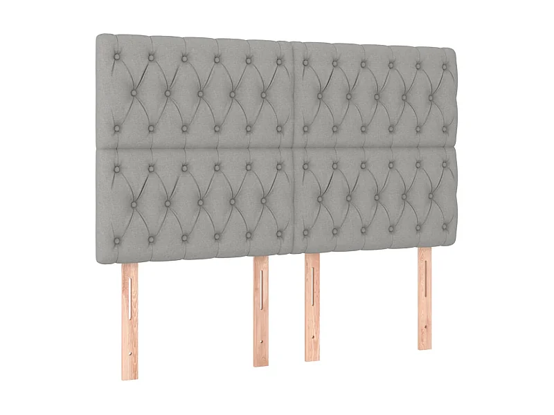 Cabeceros 4 unidades de tela gris claro 80x7x78/88 cm ES68398