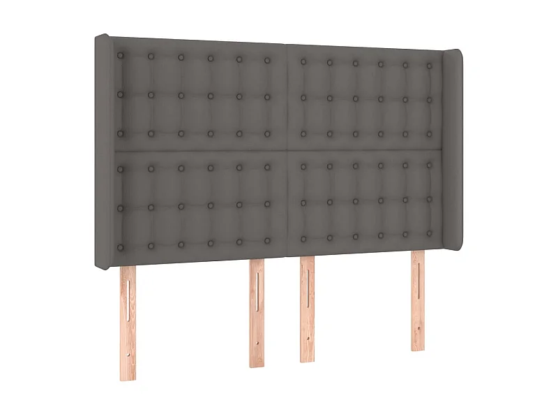 Kopfteil,Bettkopfteil mit Ohren Grau 147x16x118/128 cm Kunstleder -gkd971499