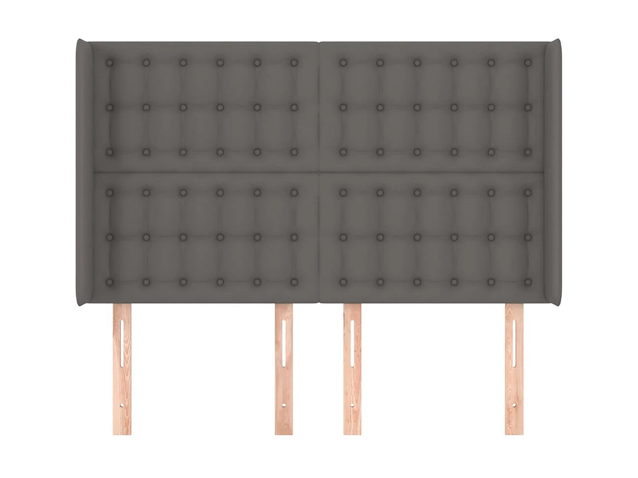 Kopfteil,Bettkopfteil mit Ohren Grau 147x16x118/128 cm Kunstleder -gkd971499