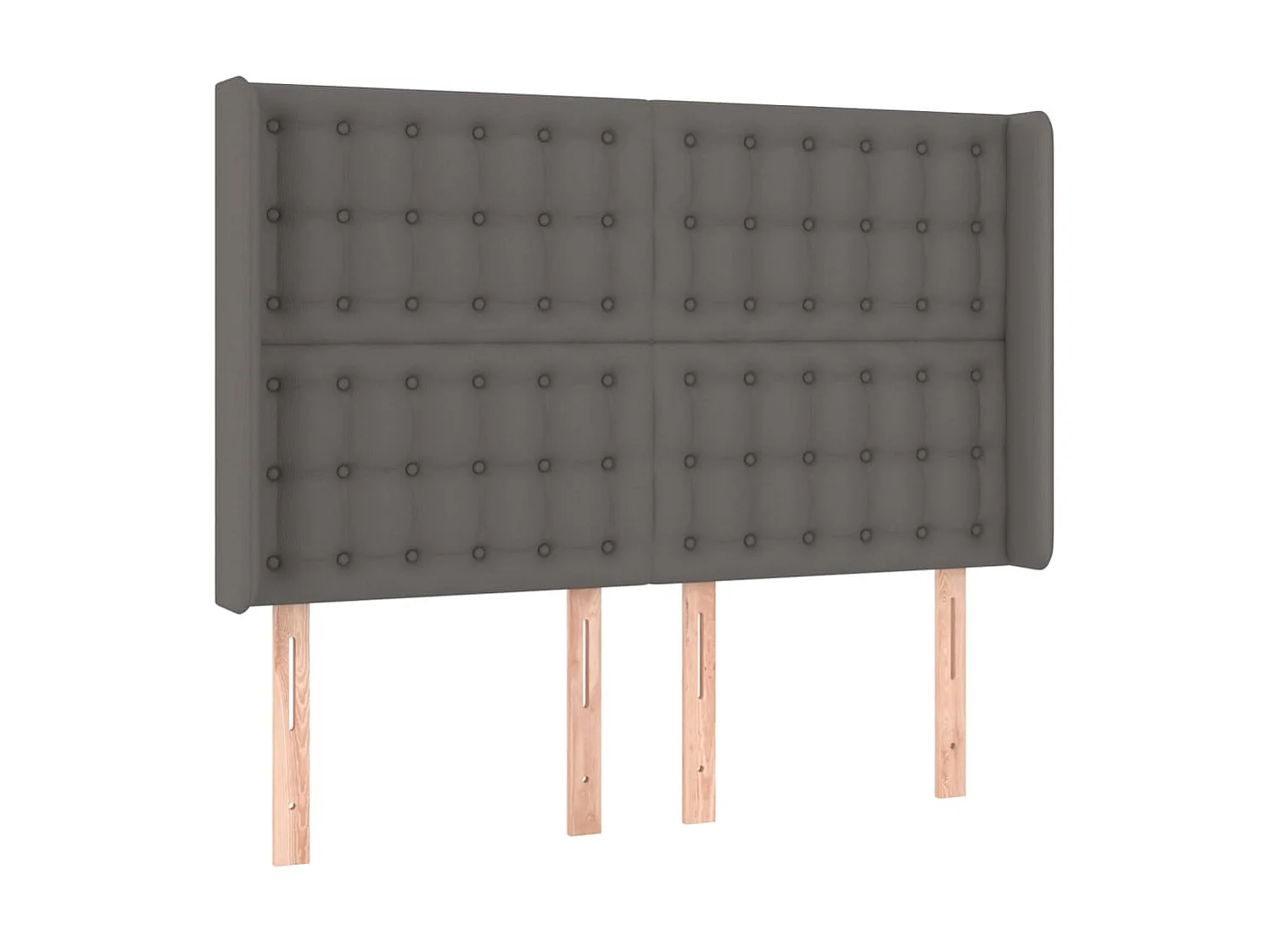 Tête de lit avec oreilles Gris 147x16x118/128 cm Similicuir POI99947 BonneVie Meuble