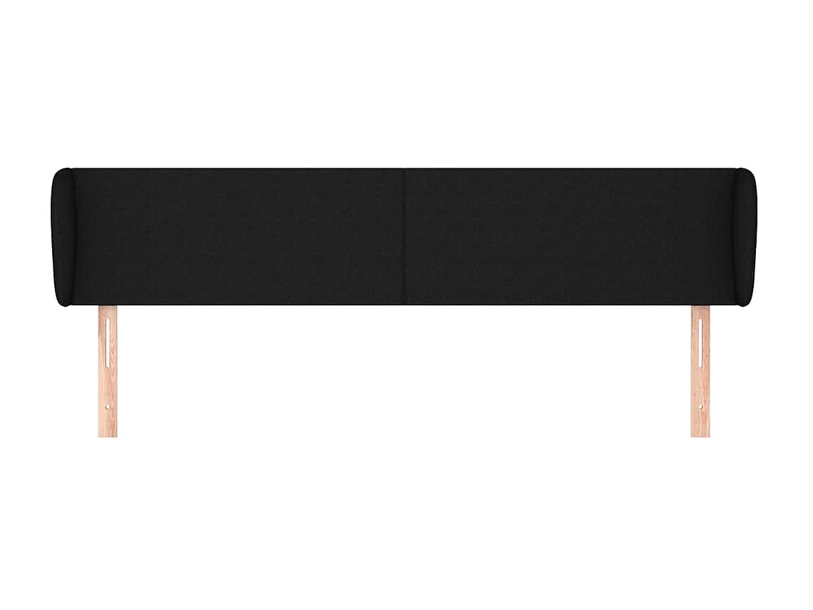Tête de lit avec oreilles Noir 203x23x78/88 cm Tissu POI63329 BonneVie Meuble