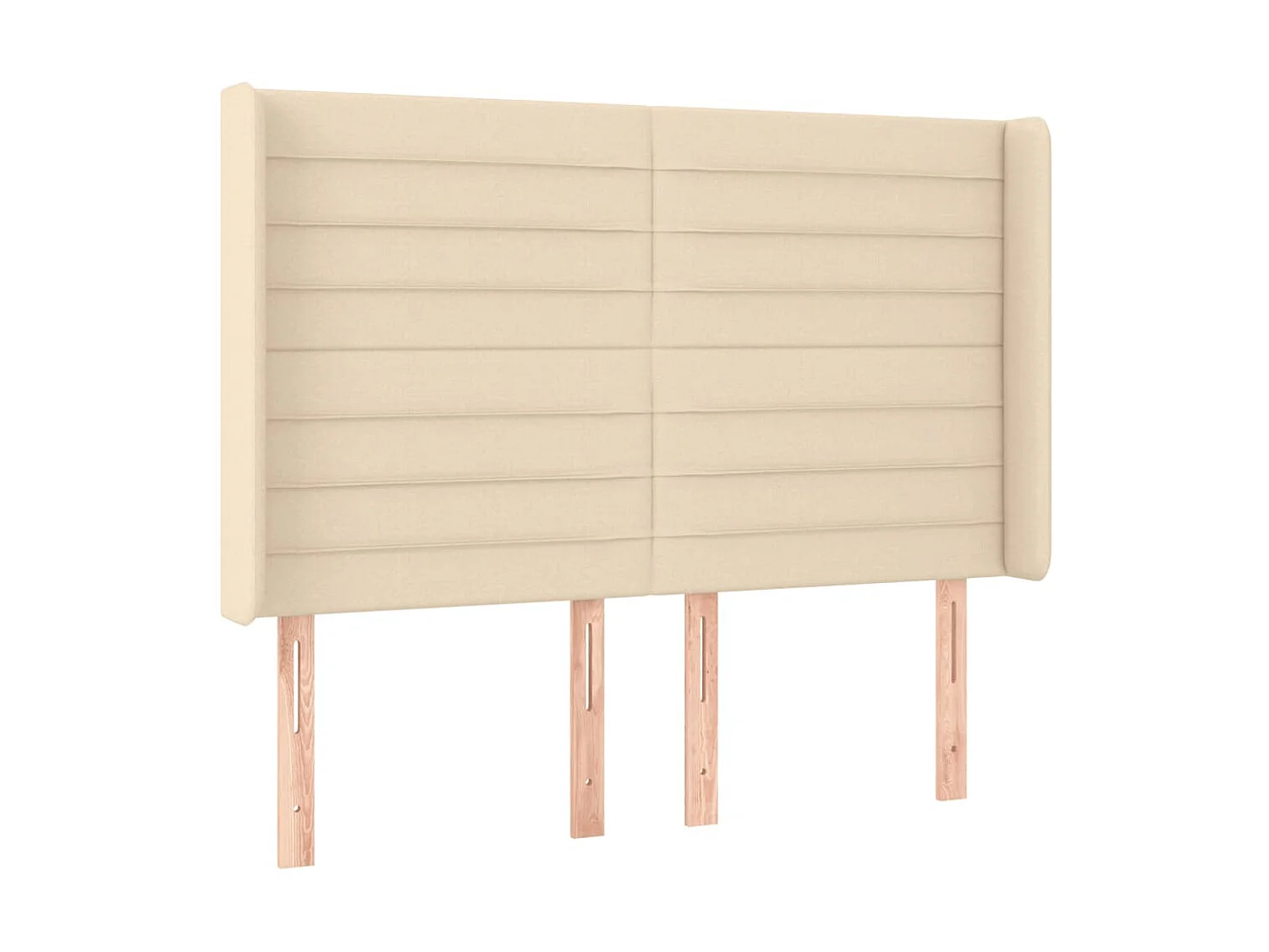 Cabeceira cama c/ luzes LED tecido 147x16x118/128 cm cor creme PT239412