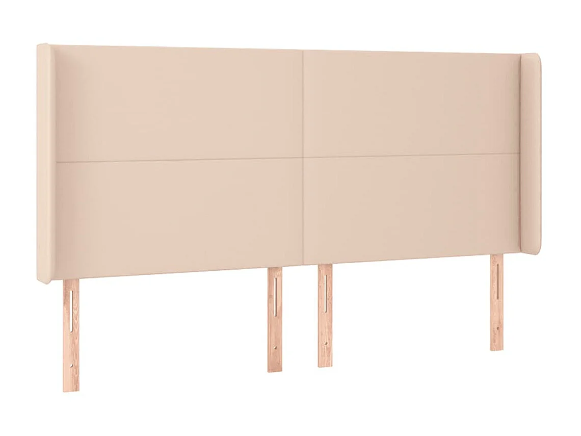 Cabecero con LED cuero sintético capuchino 163x16x118/128cm ES56891