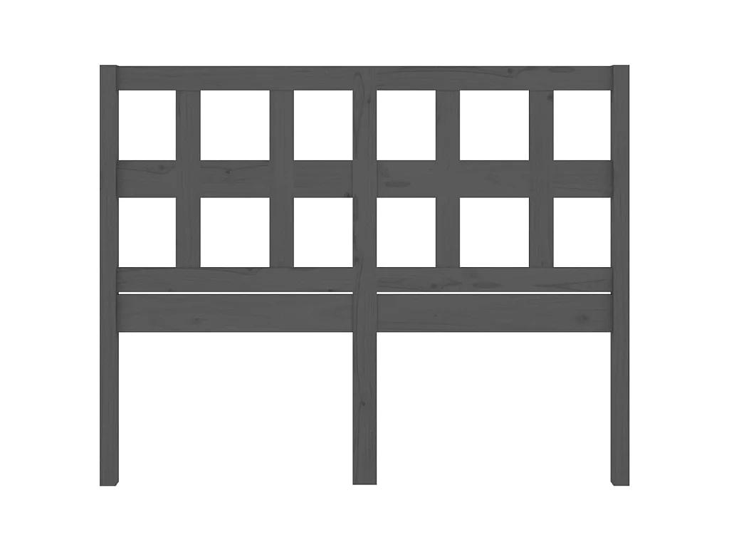 Testiera | Testata del letto per Letto Grigia 125,5x4x100 cm Legno Massello di Pino