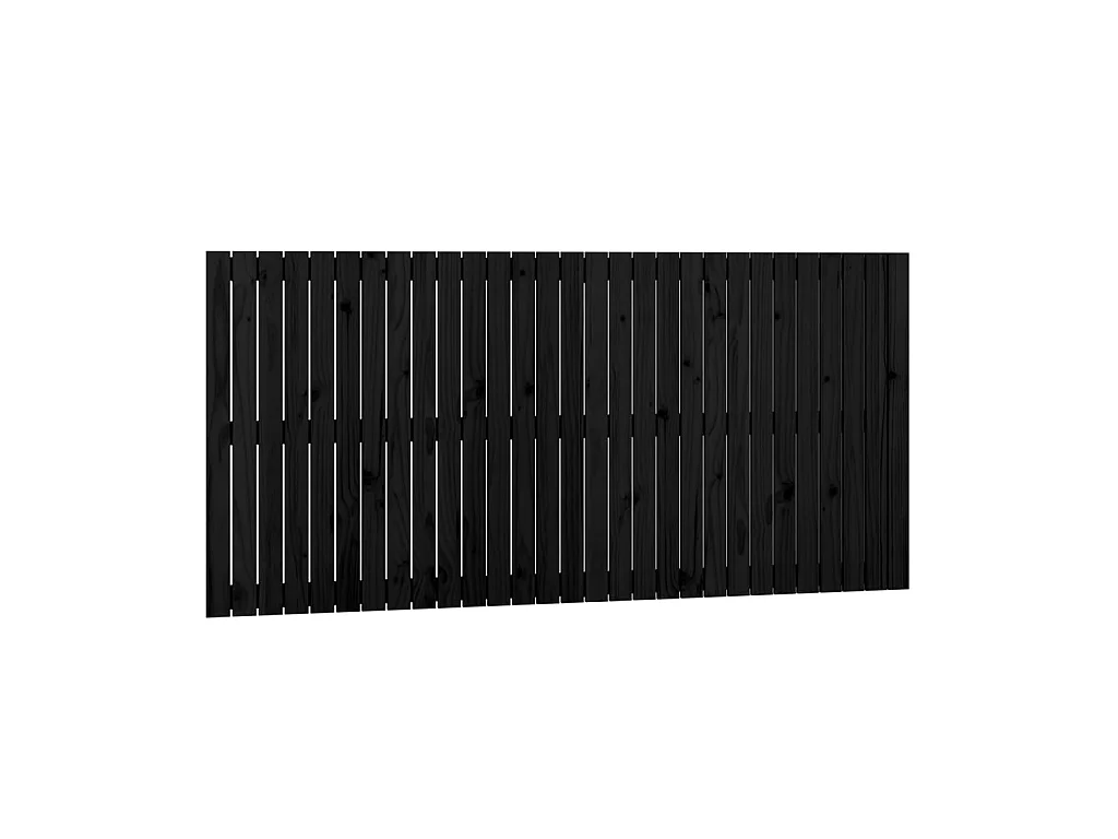 Tête de lit murale Noir 185x3x90 cm Bois massif de pin POI68540 BonneVie Meuble