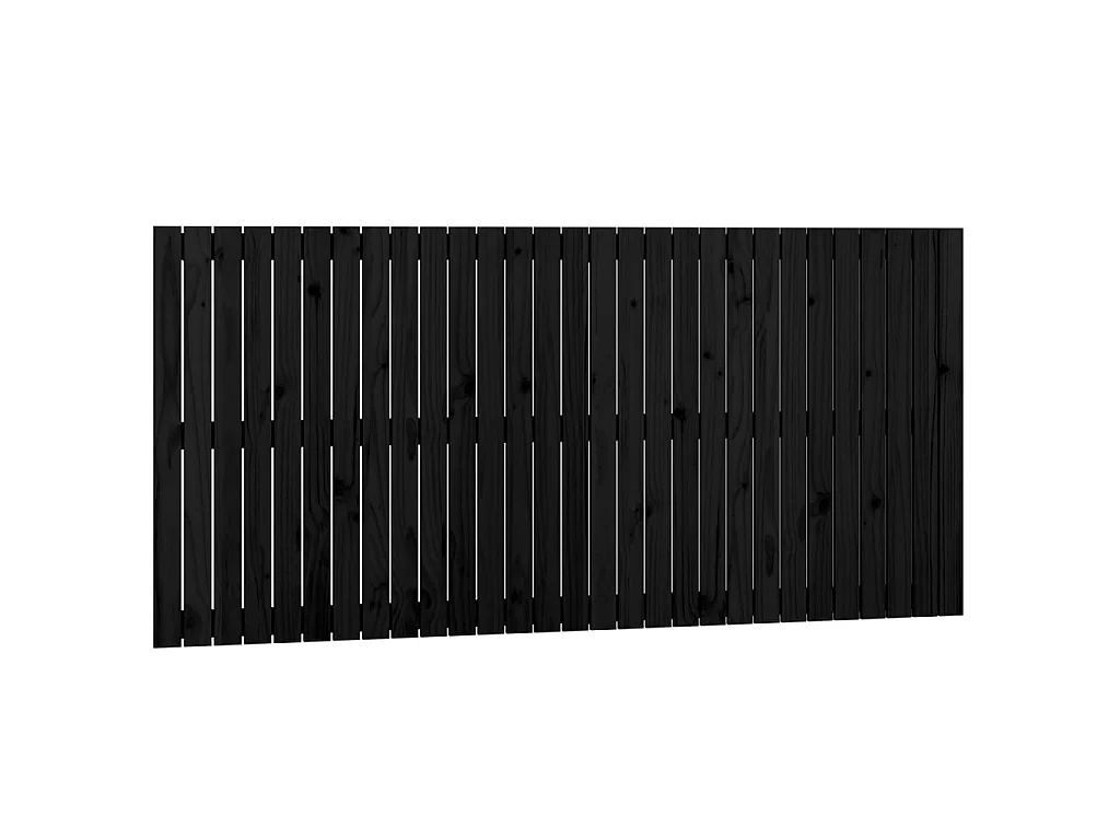 Tête de lit murale Noir 185x3x90 cm Bois massif de pin POI68540 BonneVie Meuble