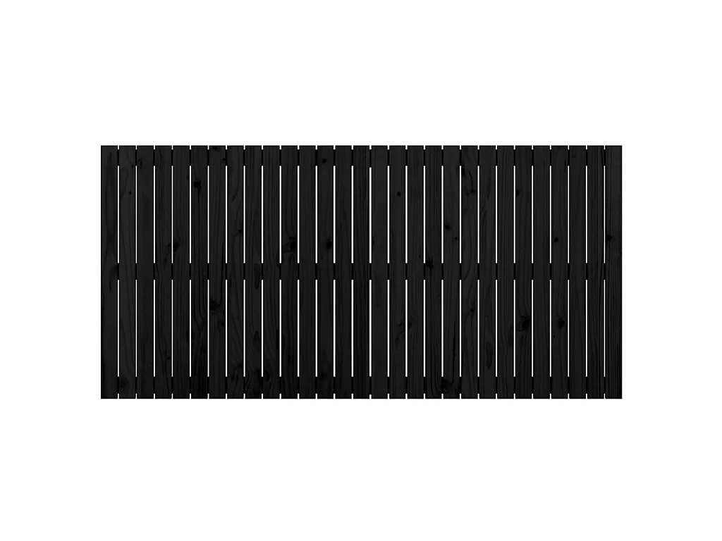 Tête de lit murale Noir 185x3x90 cm Bois massif de pin POI68540 BonneVie Meuble