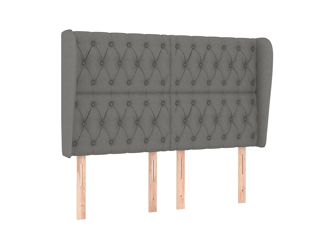 Tête de lit avec oreilles Gris foncé 163x23x118/128 cm Tissu POI20574 BonneVie Meuble