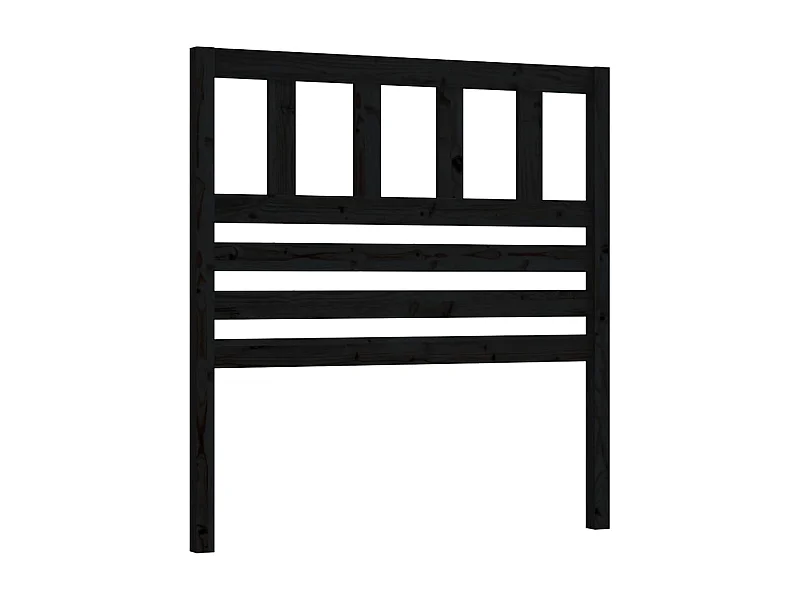 Cabeceira de cama 81x4x100 cm pinho maciço preto PT467431