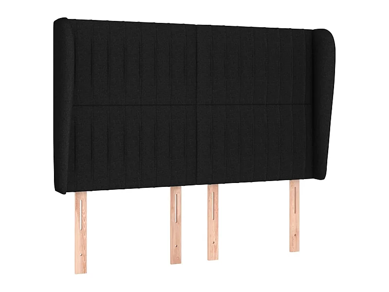 Tête de lit avec oreilles Noir 147x23x118/128 cm Tissu POI34761 BonneVie Meuble