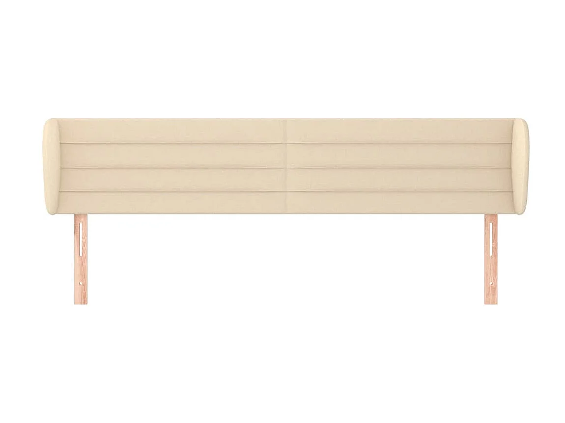 Tête de lit avec oreilles Crème 163x23x78/88 cm Tissu POI13790 BonneVie Meuble