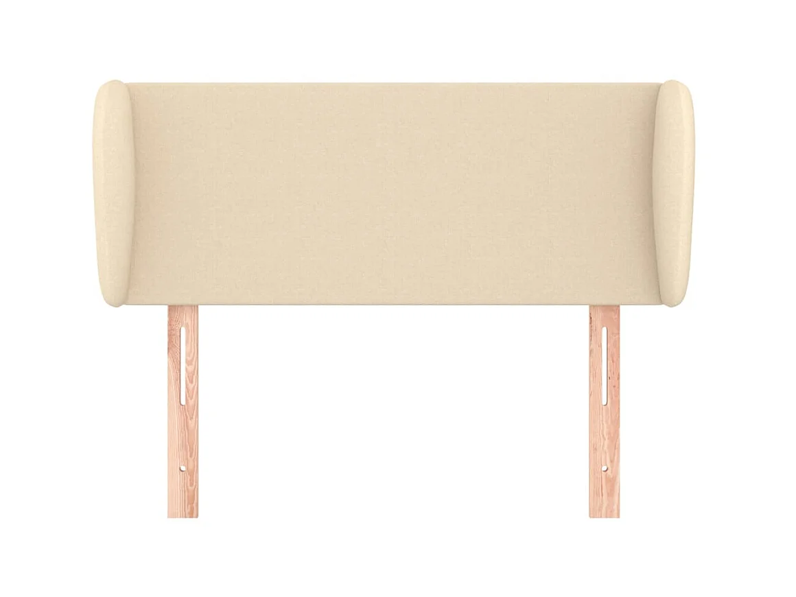 Kopfteil,Bettkopfteil mit Ohren Creme 93x23x78/88 cm Stoff -gkd351030