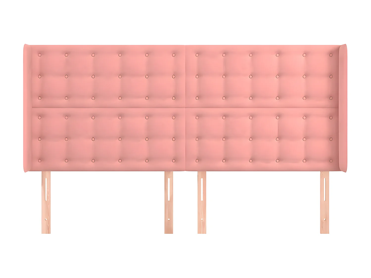 Tête de lit avec oreilles Rose 203x16x118/128 cm Velours POI61289 BonneVie Meuble