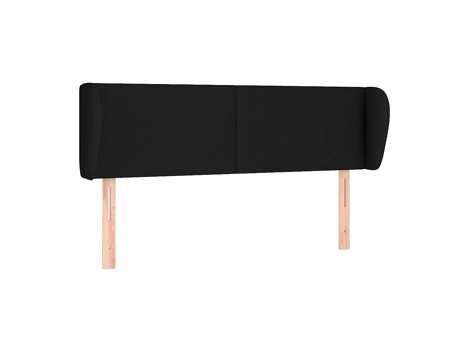 Tête de lit avec oreilles Noir 147x23x78/88 cm Tissu POI69281 BonneVie Meuble