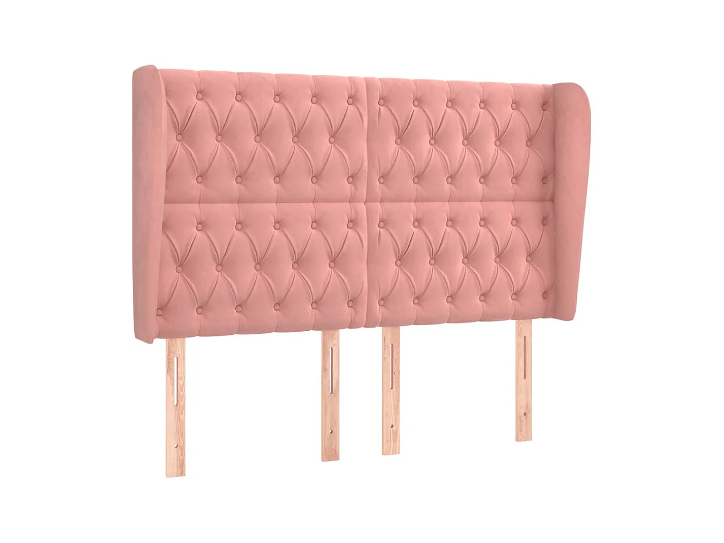 Testiera | Testata del letto ad Orecchio Rosa 163x23x118/128 cm in Velluto