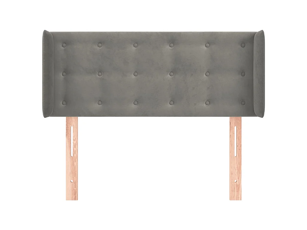 Tête de lit avec oreilles Gris clair 83x16x78/88 cm Velours POI28178 BonneVie Meuble